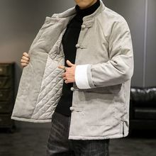 冬季中风棉衣灯芯绒加厚立领棉袄唐装盘扣棉衣外套爸爸中山装男