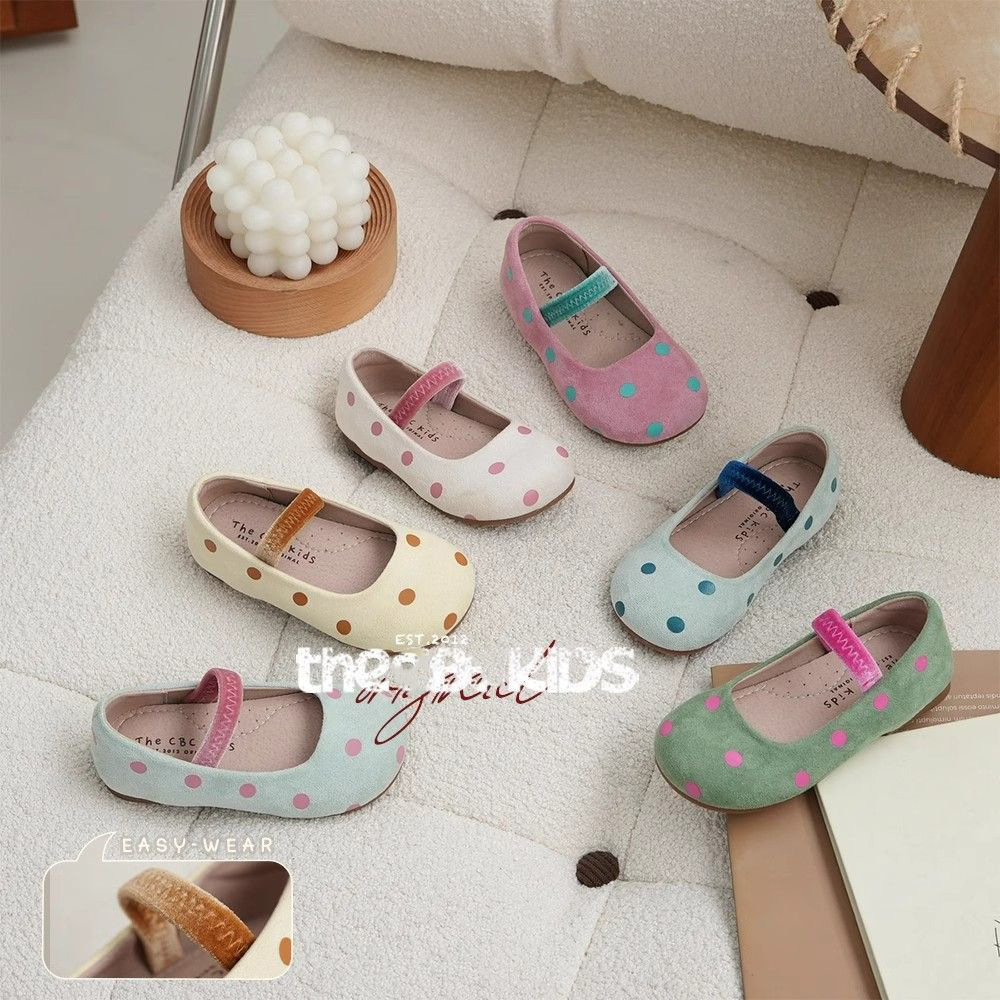 Girls' Polka Dot Small Single Shoes 2026 Summer New Style Sweet and Cute Solid Color Elastic Small Leather Shoes for Children and Toddlers