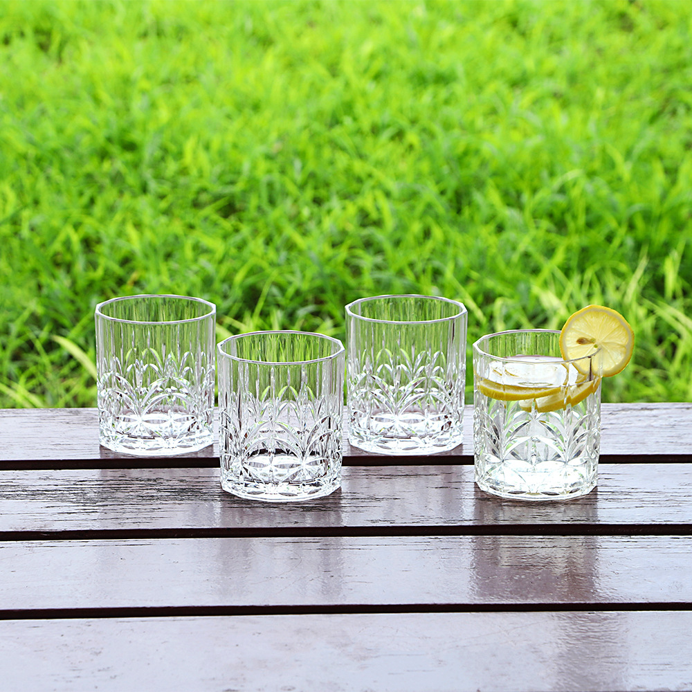 亚克力塑料水杯餐厅酒吧饮料果汁杯办公室透明塑料杯水果盘水杯