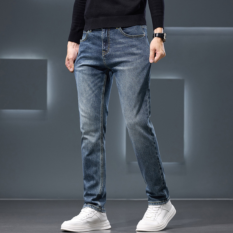 Quality cotton demi-season retro jeans