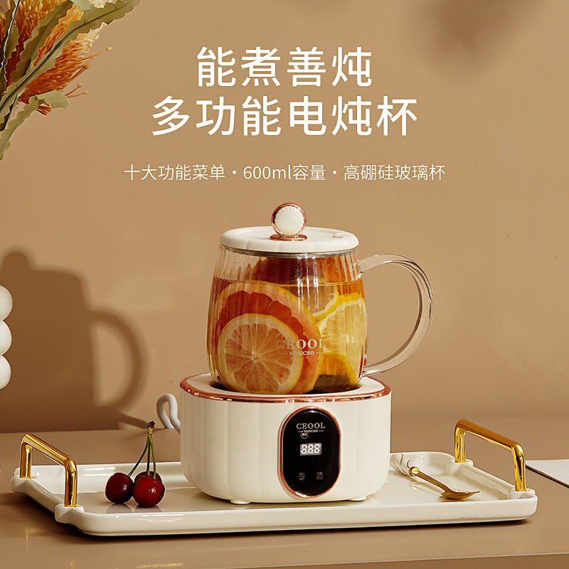 Cool President Lady Multifunctional Electric Kettle Health Cup Slow Cooker Office Mini Glass Cup Fully Automatic