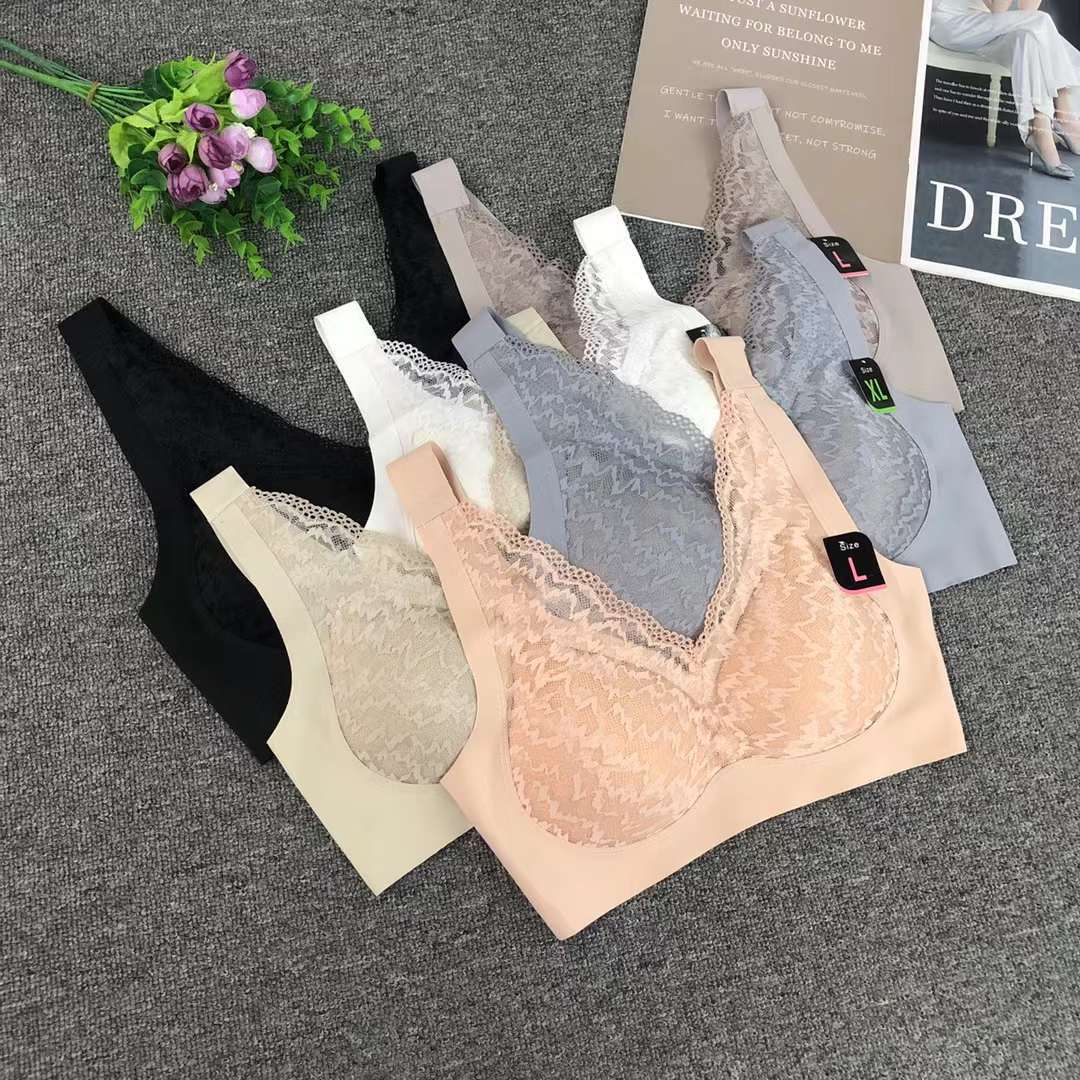 Nueva taza de látex sin marcas de alta calidad, chaleco de dama sin anillo de acero, bra de yoga, ropa interior deportiva, mujer al por mayor