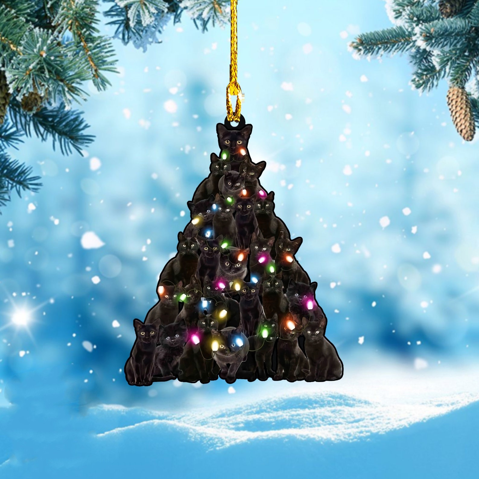 Árbol de Navidad creativo acrílico plano regalo de Navidad casa de vacaciones espejo retrovisor decoración colgante