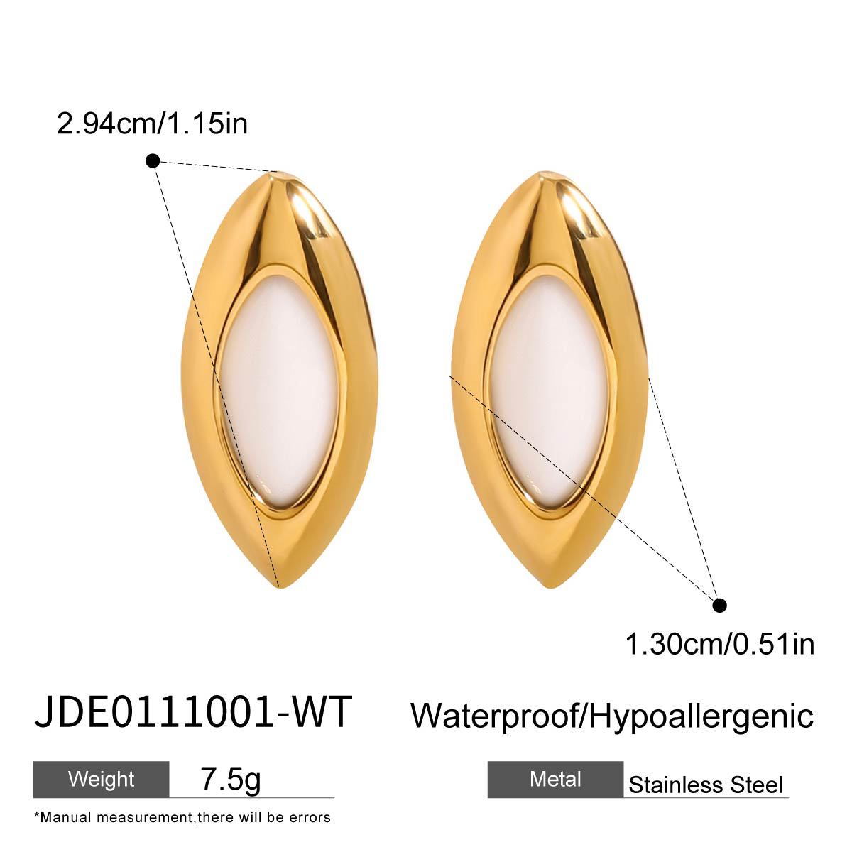 JEDING europa y americana pernos de acero inoxidable ágata de alta calidad pendientes retro pendientes de acero de titanio pendientes joyas transfronterizas