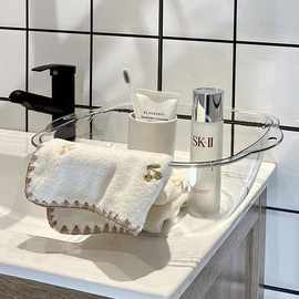 精致洗脸盆轻奢女生透明 家用脸盆塑料小盆子生活塑料盆别墅用