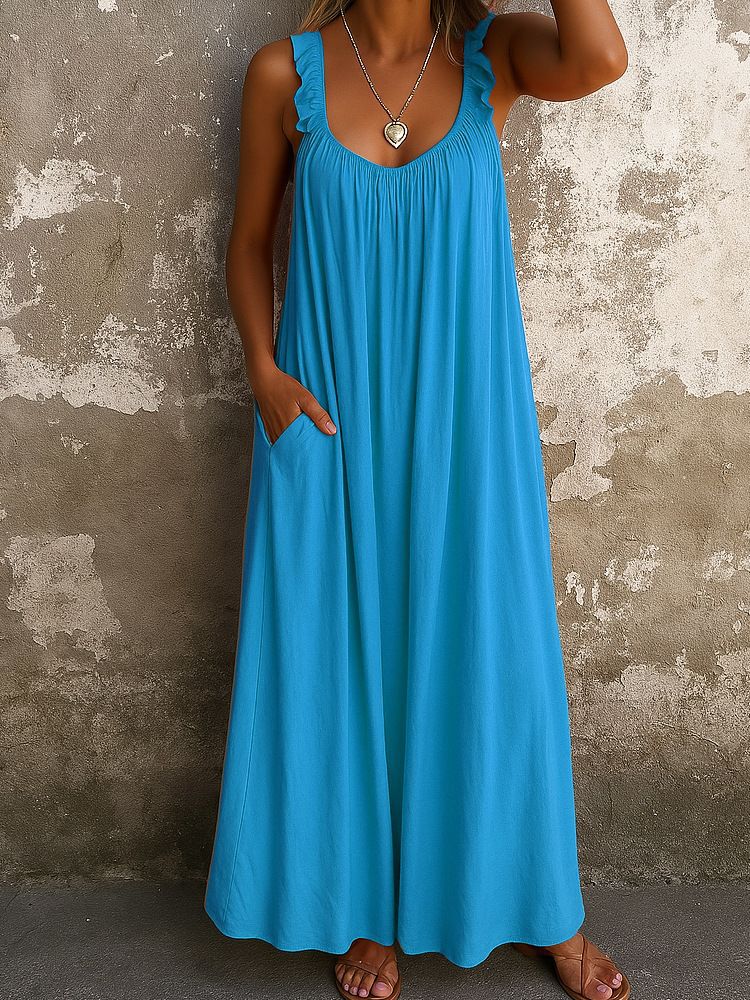 Women's Clothing Women's Casual Camisole U Neck Regular Fit Multi Color Dress For Formal & Casual For Women_ecoleips.com