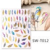 Nailing sticker wholesale INS hot ink artist dream network feathers 4 -color burn nail stickers nail
