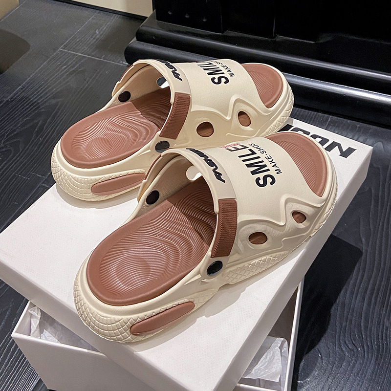 Verano tamaño 47 zapatillas casuales de un hombre pareja de zapatillas de playa de suela gruesa para conducir sandalias de doble propósito mujeres