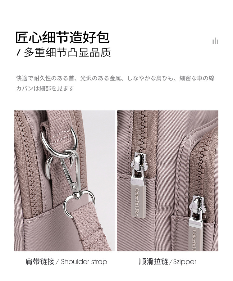 2025 New fashionable and trendy single-shoulder bag for women, outdoor casual, mobile phone key, coin purse, water-resistant nylon bag undefined