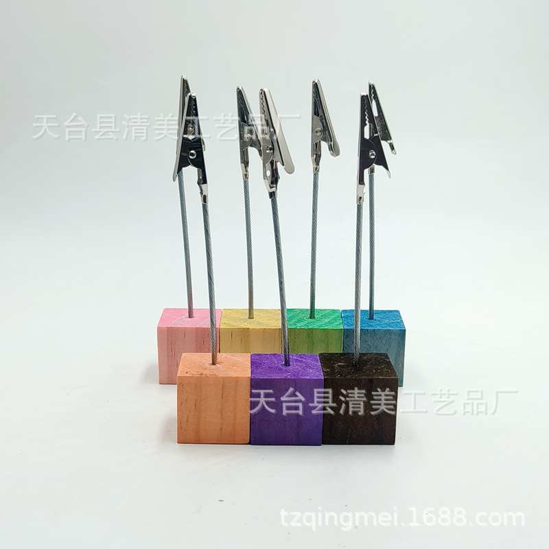 Oficina de pino decoración de madera de cocodrilo de madera clip de mensaje clip de nota clip de boda decoración de clip titular de la tarjeta de visita