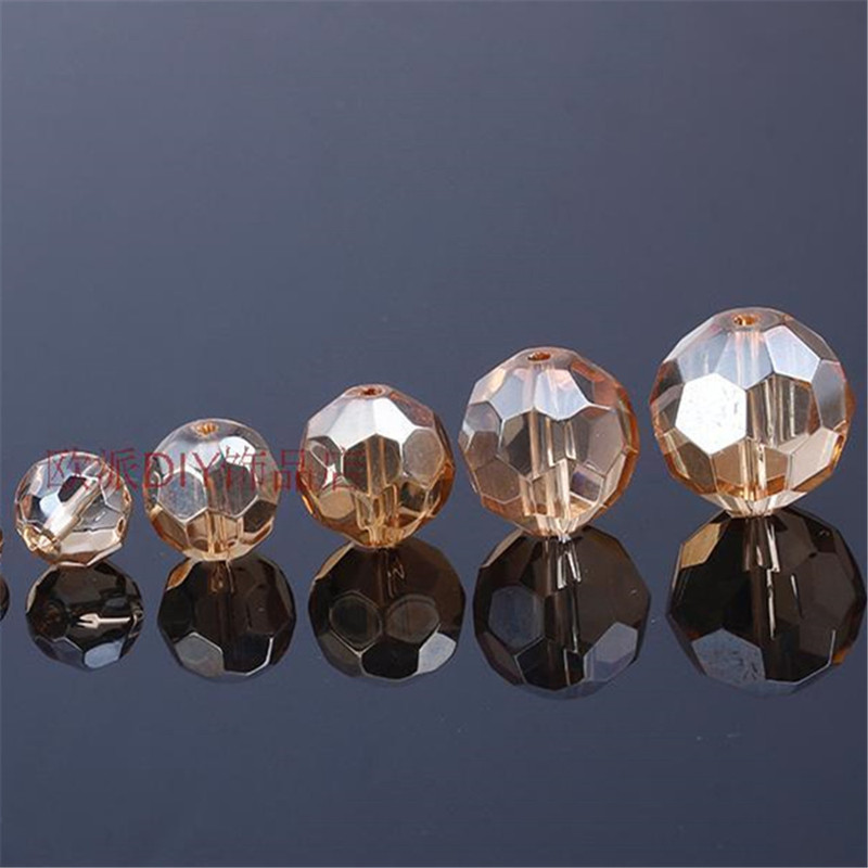 gold champagne crystal 32 faceted beads loose beads diy handmade bead curtain curtain line curtain feng shui partition glass beads