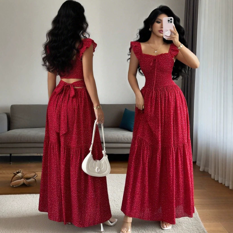 Red summer dress