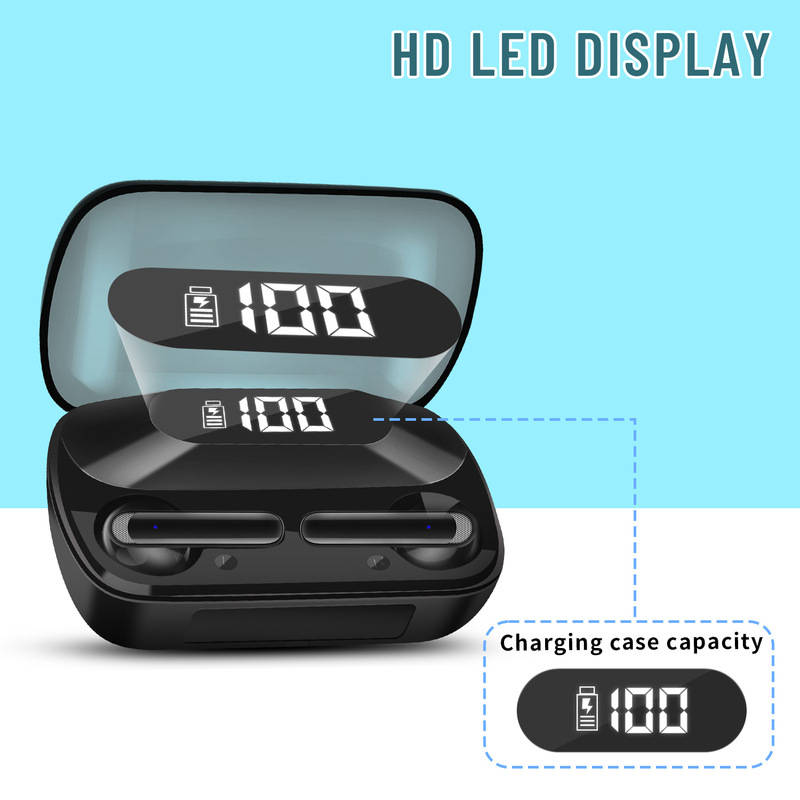 2023 cross-border TWS Real Wireless Bluetooth headset with digital display mobile charging treasure large capacity battery Sports Headset