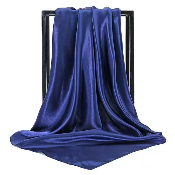 Satin solid color navy blue