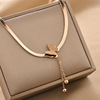 Fashionable necklace stainless steel, chain for key bag , simple and elegant design, does not fade, wholesale