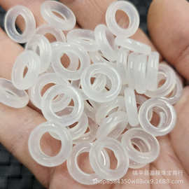 新疆和田白玉石英岩玉圆环玉扣玉石散珠吊环跑环手链佛珠配件珠子