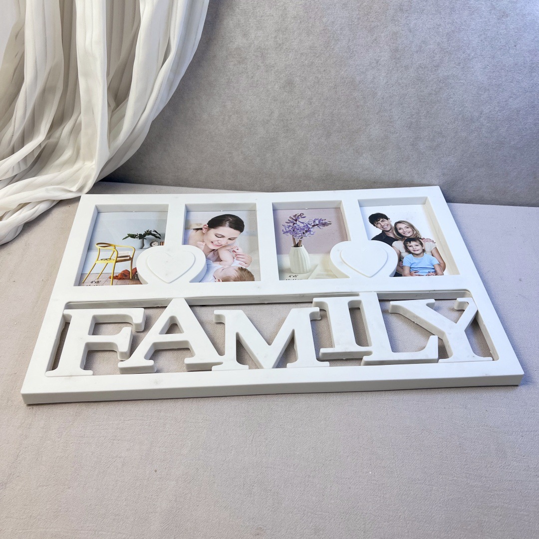 Fabricante mayorista familia letra 4 Caja de moldeo por inyección de marco de fotos de PVC suministro mayorista transfronterizo de paredes de fotos