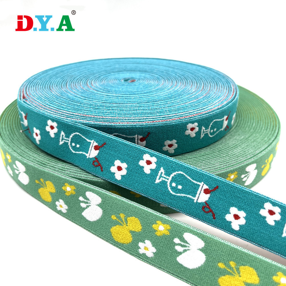 2.5cm 彩色提花松紧带尼龙氨纶松紧带裙腰带弹力带捆绑带服装辅料