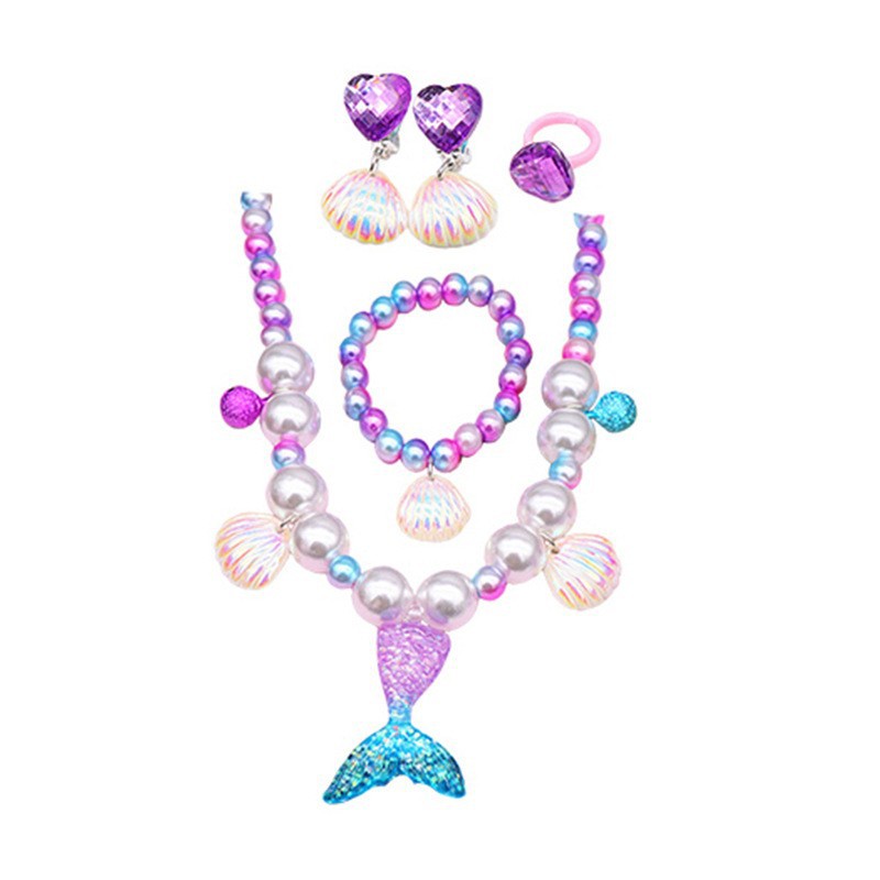 Set, purple necklace