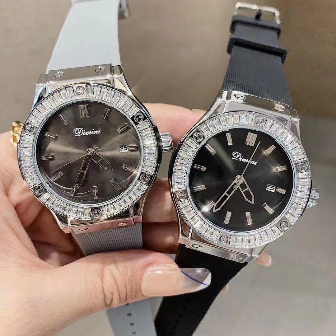 Timini Domineering Personality Silicone Strap Sports Chronograph Running Seconds Large Dial Women's Watch With Diamonds_voghion.com