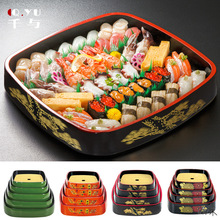 刺身木盒寿司日式点心三文鱼餐具寿司盆自助餐竹排餐厅茶楼茶室