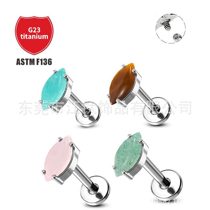 Pointed titanium steel lip stud product view