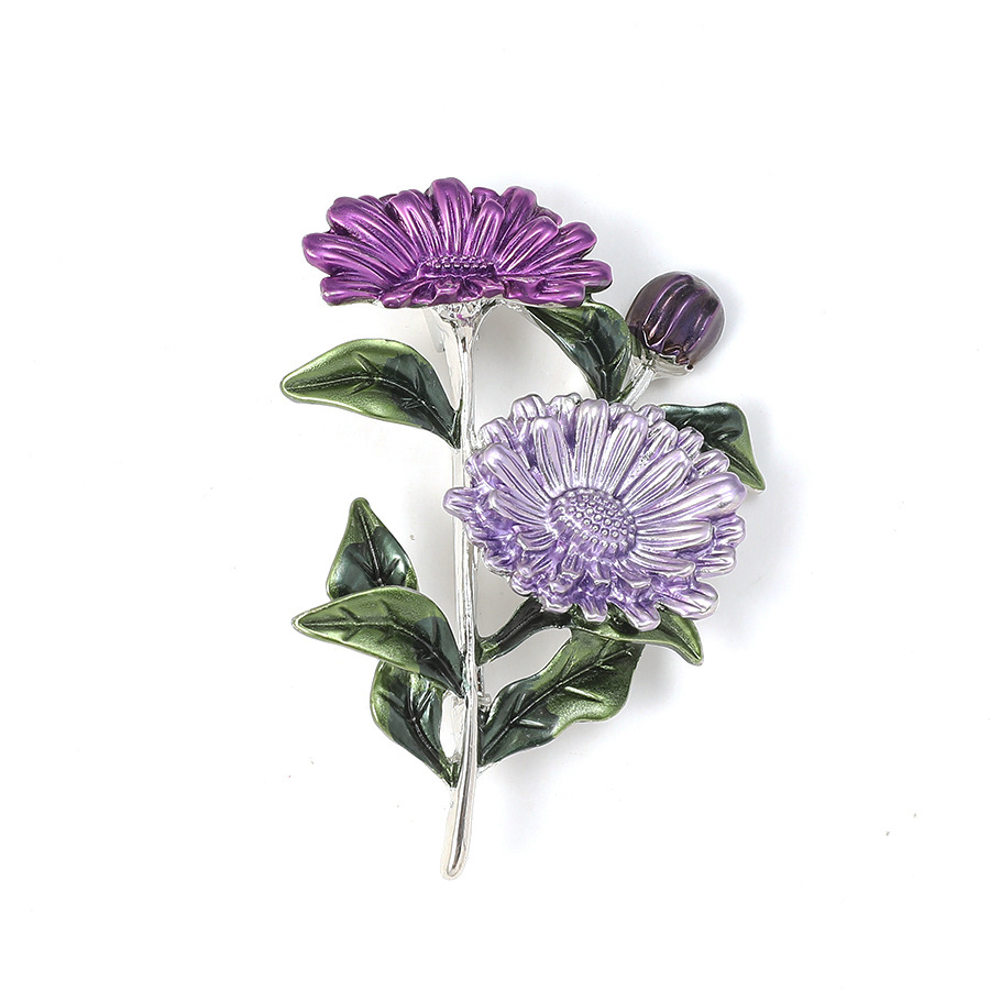 Alfinete de broche de flor crisântemo para mulher estilo_voghion.com