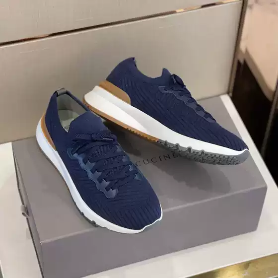 1:1 Original Box BC Men's Knitted Fabric Breathable sneaker Comfortable Lightweight Slip-on Casual Shoes
