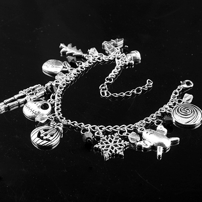 European and American Trend Halloween Pumpkin Head Snowflake Skull Charm Bracelet Halloween Night Cry Decoration Stitching Bracelet