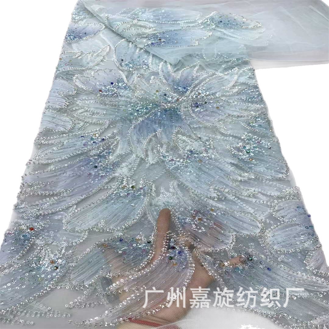 Nuevo tridimensional flor cuentas bordado tela