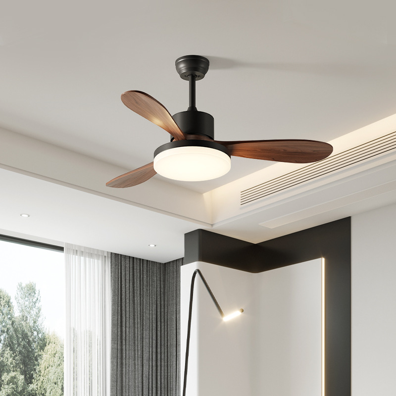 Ventilador de sala de estar lámpara de comedor retro silencioso viento gran dormitorio ventilador de techo lámpara de madera maciza nueva lámpara china 712L image 3