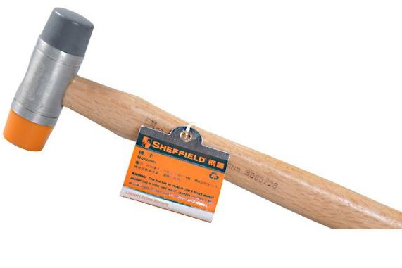钢盾木柄安装锤橡胶锤聚氨酯橡胶锤头S088735安装锤S088742
