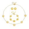 Gold multi-pendant necklace + earrings + bracelet A23-A206-A201