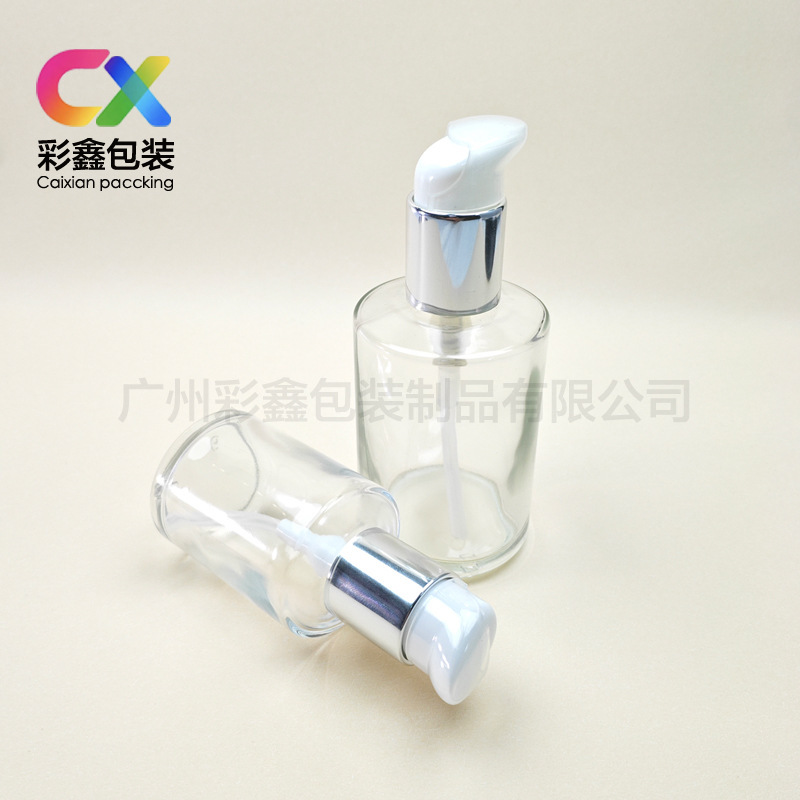 新款现货60-125ml多效全能乳液精华液瓶企鹅按压泵斜肩香水分装瓶|undefined
