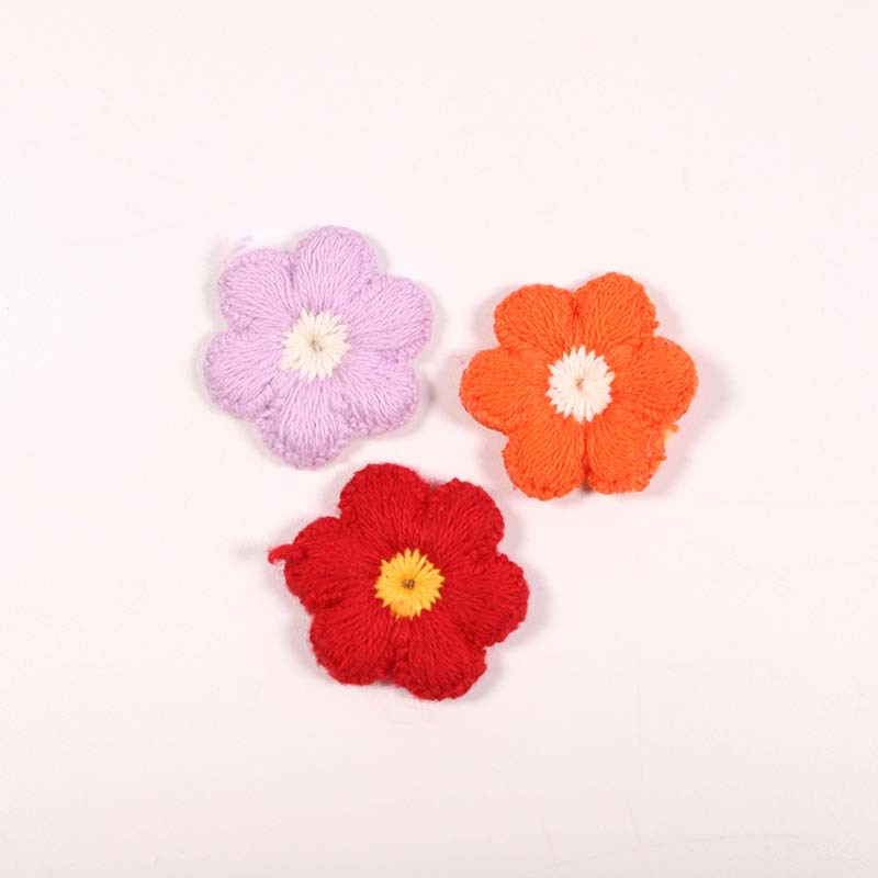 Nueva ropa horquilla decorativa applique hecho a mano de ganchillo de punto flor de algodón hilo con agujero burbuja flor parche tela etiqueta engomada