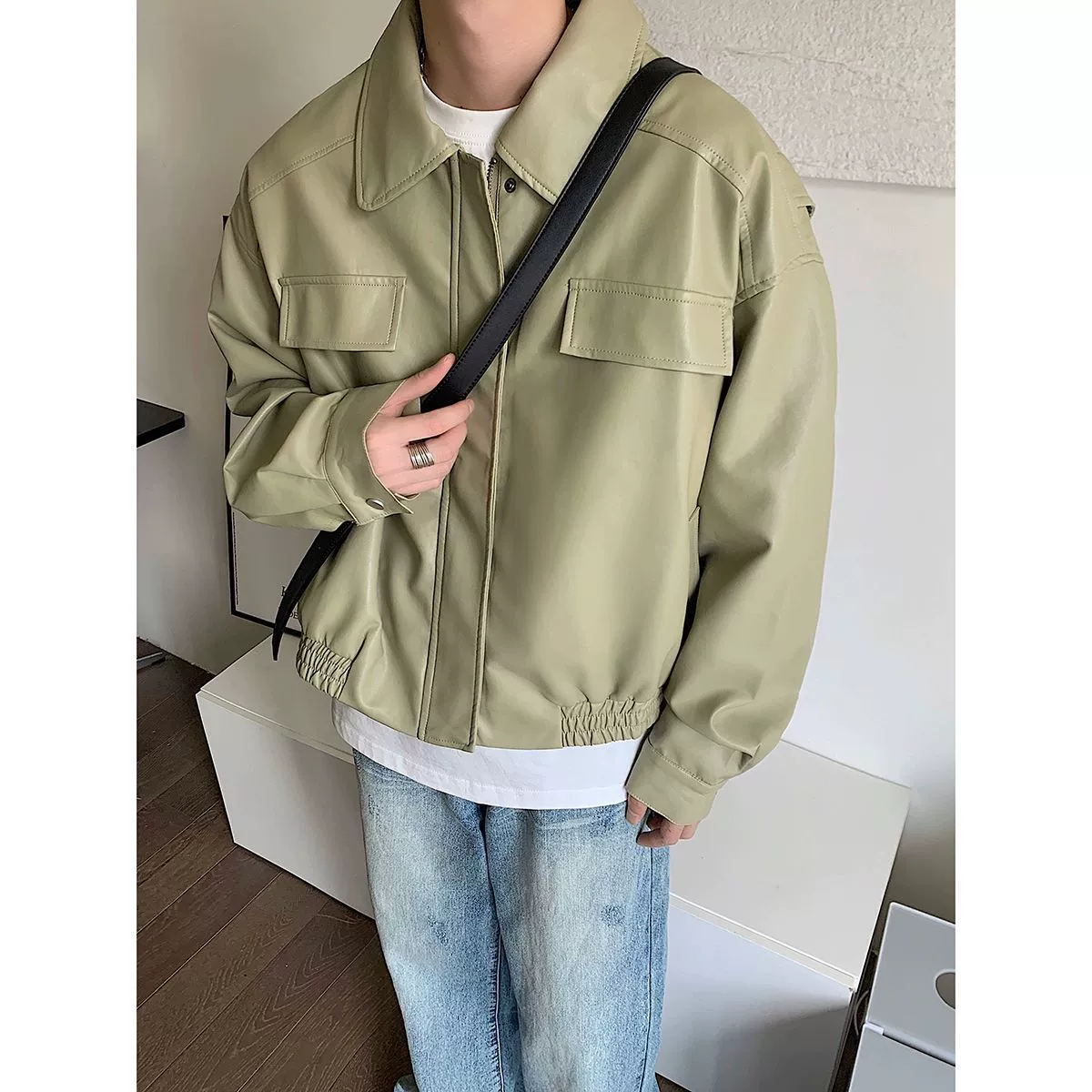 Ретро-осенняя сексуальная полиуретановая куртка, американский стиль, oversize