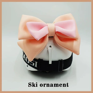 Super Cute Light Orange and Light Pink Double Layer Bow Riding Ski Helmet