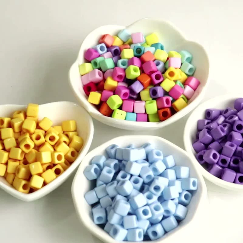 Аcrylic square beads, beaded bracelet handmade, DIY