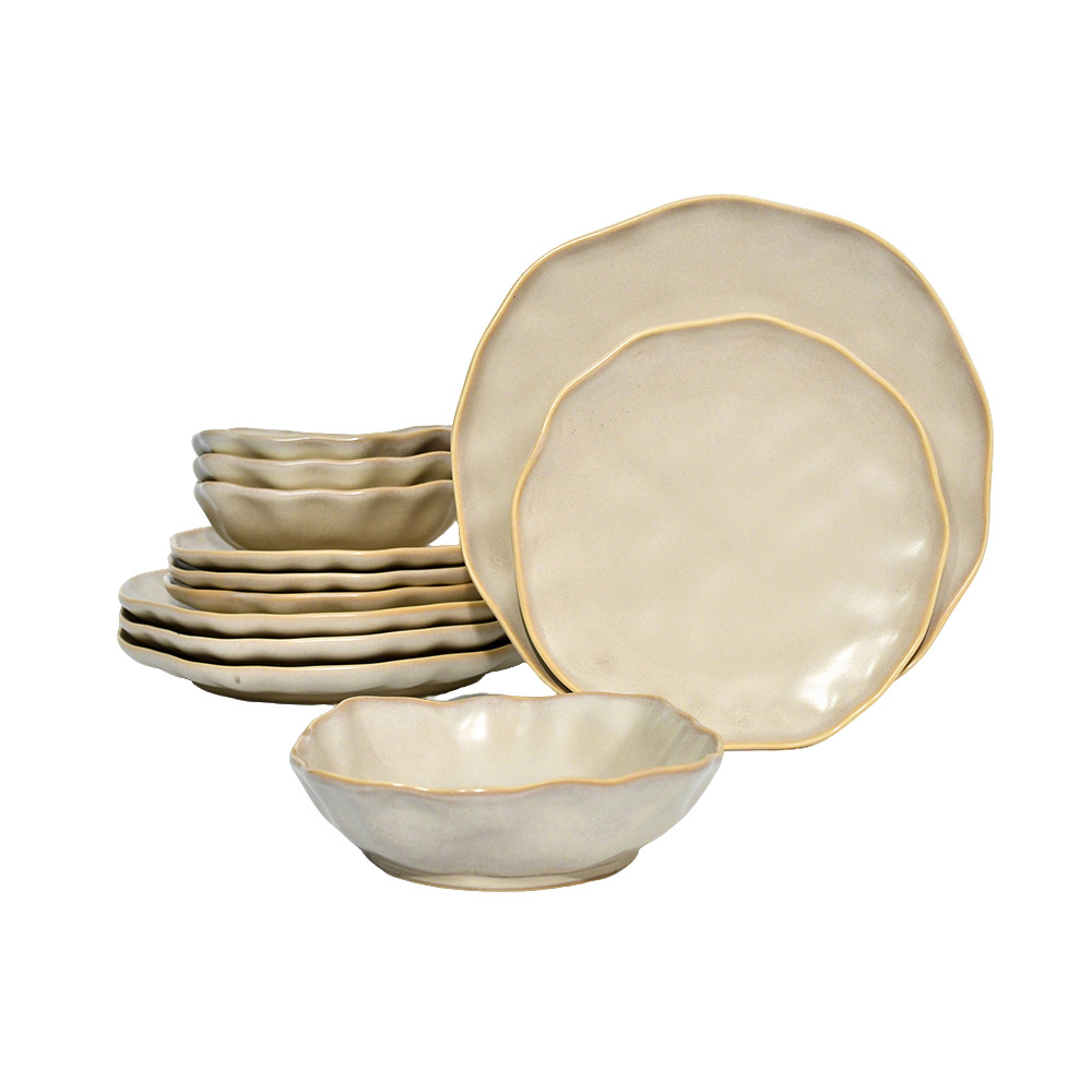 Tazos de cerámica, utensilios y palillos de alto valor de apariencia, cubiertos frescos pequeños, set simple de platos japoneses