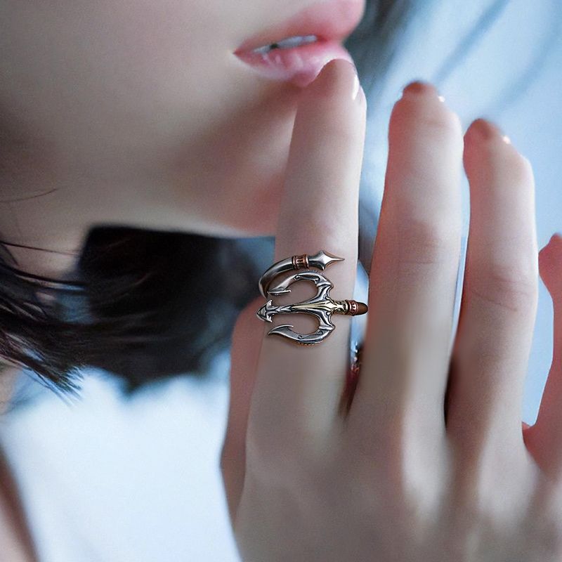 Retro brand small design adjustable ring hip-hop style