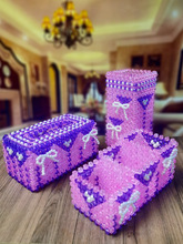 diy手工串珠材料包散珠亚克力客厅茶几摆件梦幻紫色纸巾盒纸抽盒