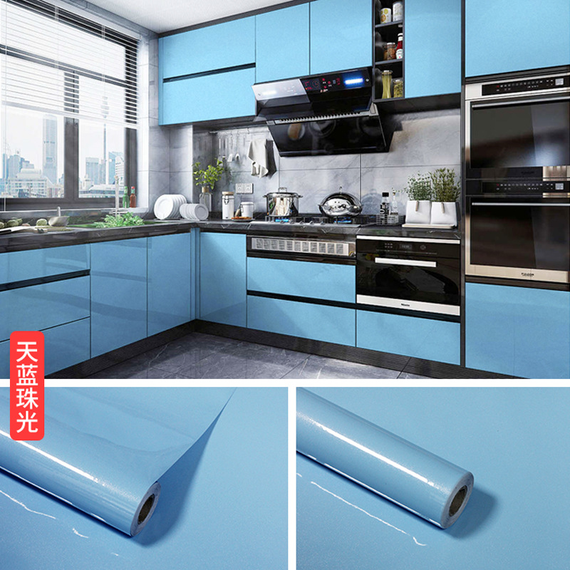 Pintura a la parrilla de película perlada PVC Fondo de pantalla de pared Autoadhesivo de color sólido dormitorio superior Fondo de pantalla de cocina pegatinas decorativas pegatinas