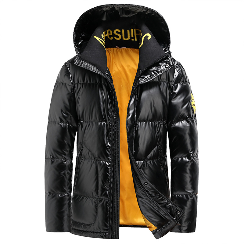 Men's Clothing winter new white duck Silk cotton hooded Silk cotton jacket men's thick short trendy Silk cotton jacket outdoor cold proof jacket_voghion.com