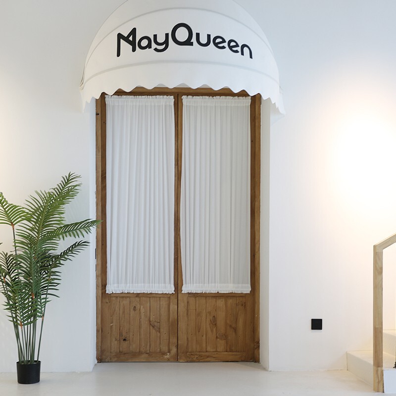 Glass Privacy Door Curtain White Light Transparent Stretch Yarn Inner Curtain Lace Yarn Bedroom Balcony Door