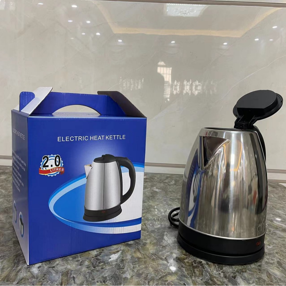 Hervidor eléctrico 2L acero inoxidable enchufe europeo