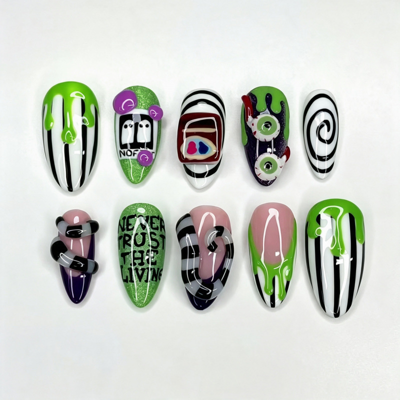 30 pieces of cross-border new Halloween-themed scary eyeball short almond-shaped press-on nails, sweet and cool blood drop nail art, direct from the manufacturer 30 pieces of cross-border new Halloween-themed scary eyeball short almond-shaped press-on nails, sweet and cool blood drop nail art, direct from the manufacturer