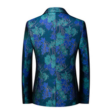 爆款新款男士西装修身印花式礼服商务休闲单排扣西服单西上衣