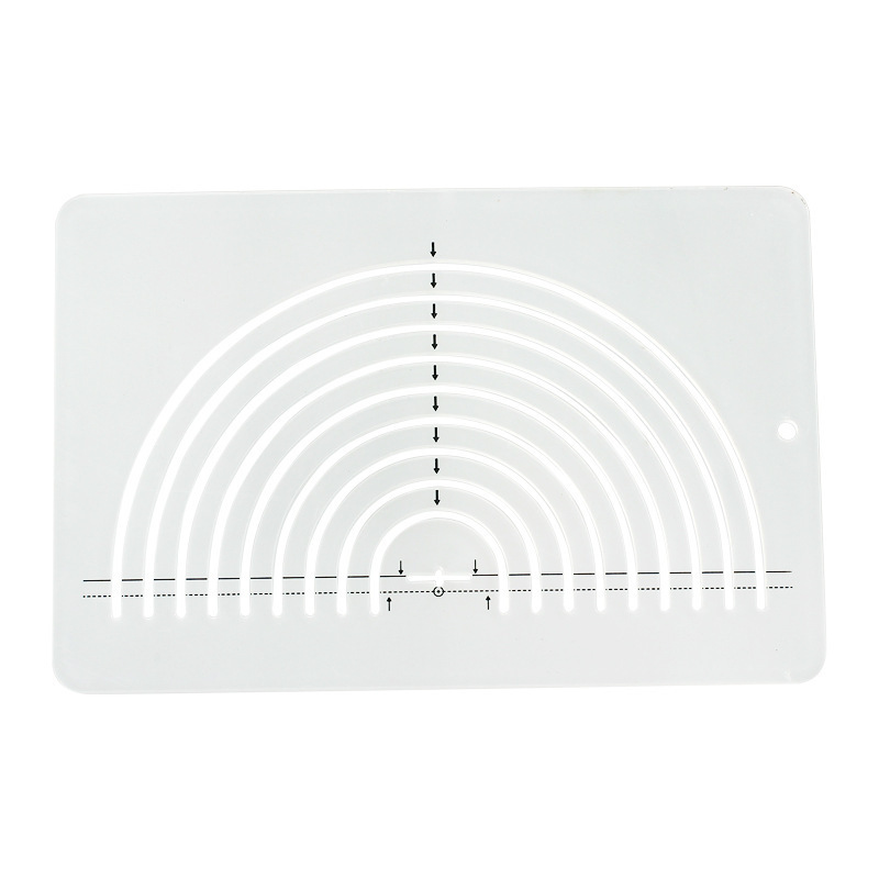 Regla de coser multifuncional Plantilla de patchwork hueco de forma especial Regla de posicionamiento de bricolaje Nueva regla de corte de tela semicircular de acrílico