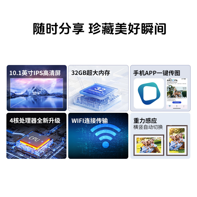 ARZOPA 10.1 inch display HD electronic album screen photo video touch playback ARZOPA 10.1 inch display HD electronic album screen photo video touch playback