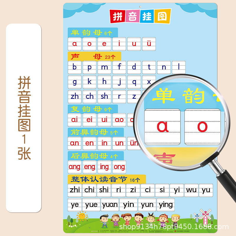 識字ウォールチャート 漢字生語認識 1年生上下巻 ピンインチャート 子供用幼稚園 ウォールステッカー 早期教育カード絵|undefined